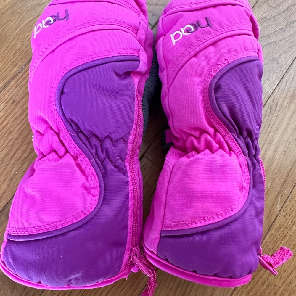 Head Snow Ski Mittens Waterproof Pink Purple Girls